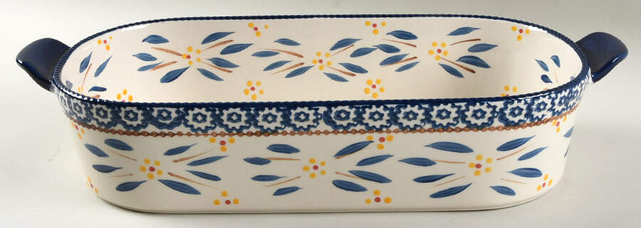 Old World Blue 15" Oval Baker by Temp-Tations-1