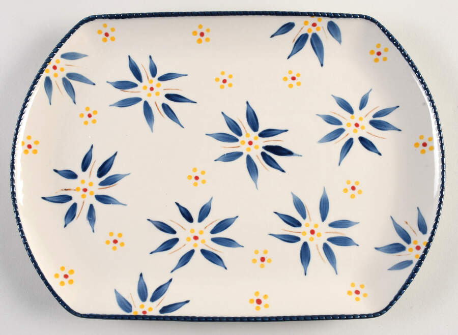 Old World Blue 13" Rectangular Serving Platter by Temp-Tations-1