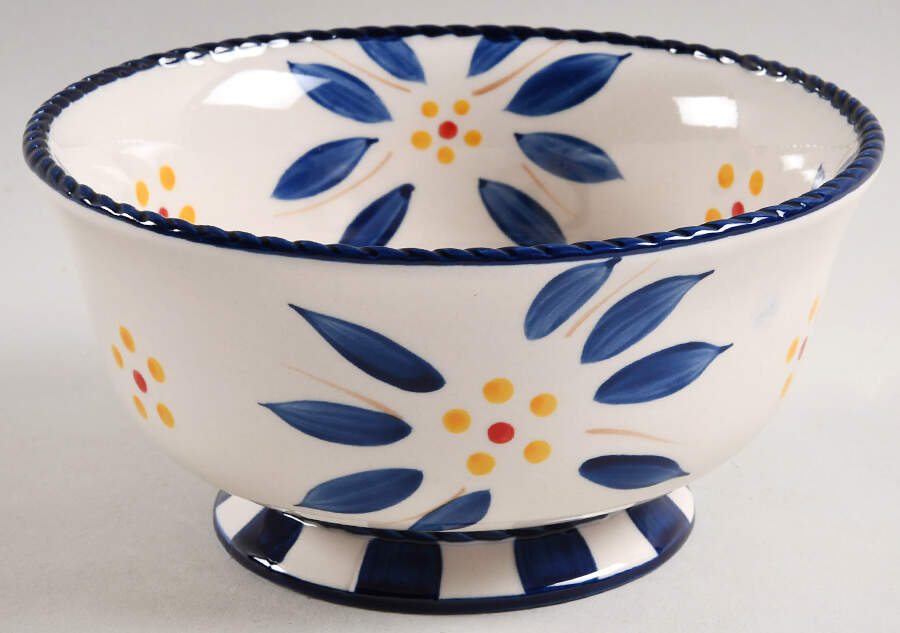 Old World Blue Footed Soup/Cereal Bowl by Temp-Tations-1