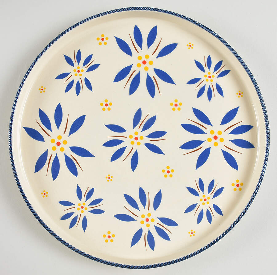 Old World Blue Coupe Dinner Plate by Temp-Tations-1