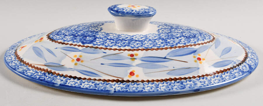 Old World Blue Lid for 3.5 Qt Oval Covered Casserole by Temp-Tations-1