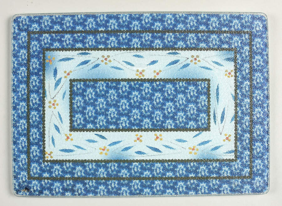 Old World Blue Glass Trivet for 10" Rectangular Baker by Temp-Tations-1