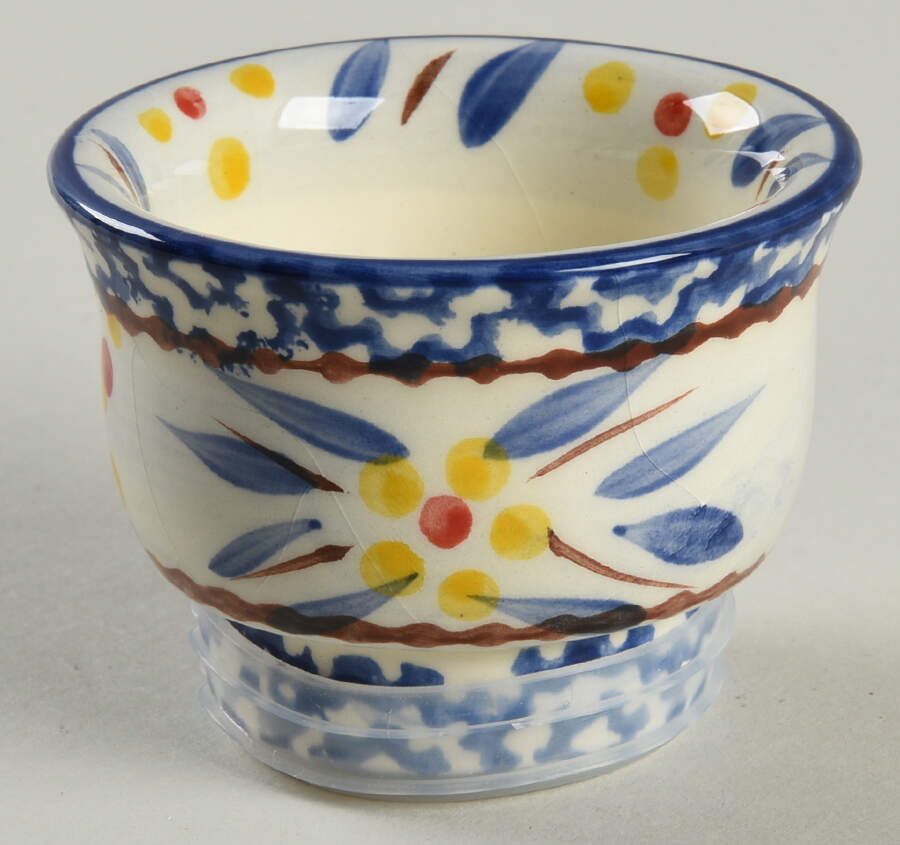 Old World Blue Dip Bowl/Cake Pedestal with Grip for Mini Convertible Set by Temp-Tations-1