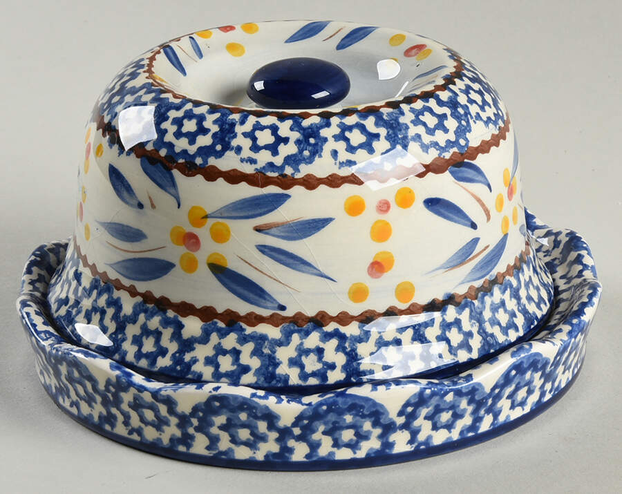 Old World Blue Mini Convertible Cake/Chip Plate & Dip Bowl/Pedestal with Dome/Bowl by Temp-Tations-1