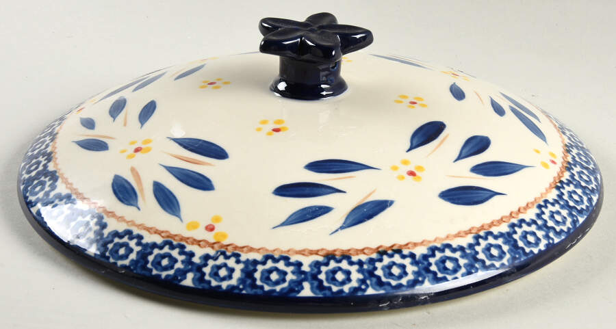 Old World Blue Lid for Round Vegetable by Temp-Tations-1