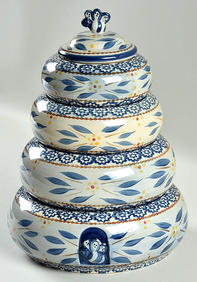Old World Blue Beehive Canister by Temp-Tations-1