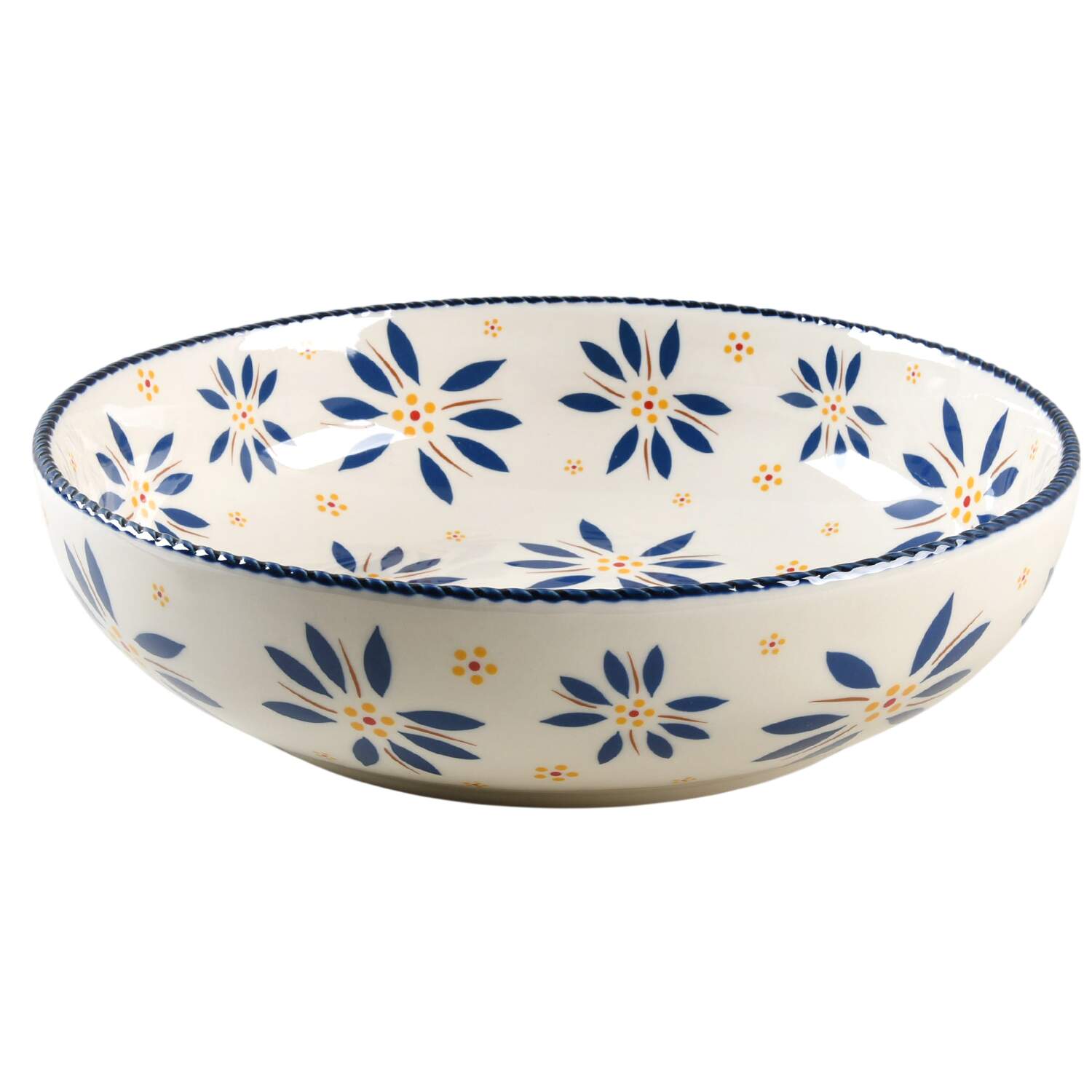 Old World Blue 12" Round Serving Bowl by Temp-Tations-1