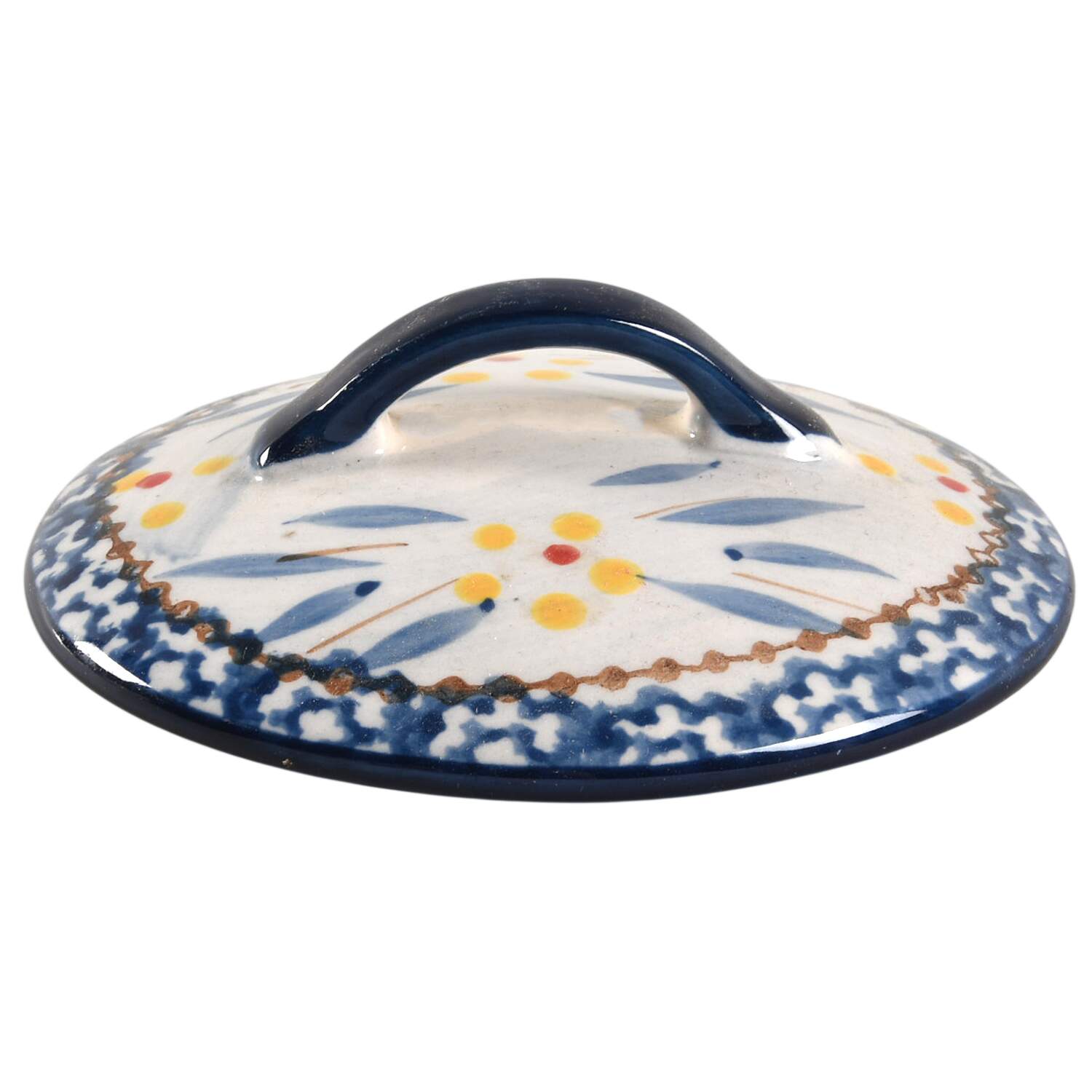 Old World Blue Lid for Individual Casserole by Temp-Tations-1