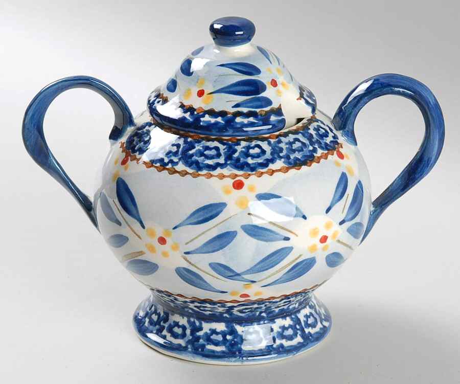Old World Blue Sugar Bowl & Lid by Temp-Tations-1