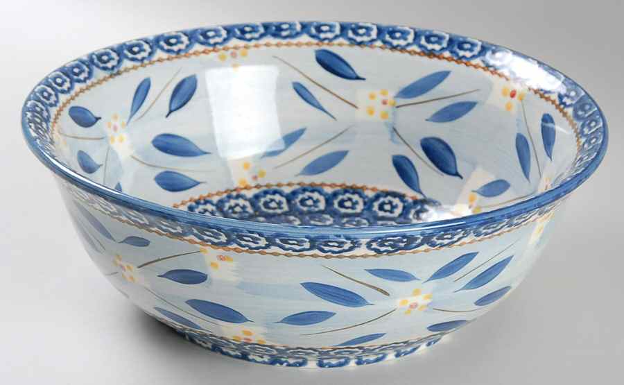 Old World Blue 9" Round Serving Bowl by Temp-Tations-1