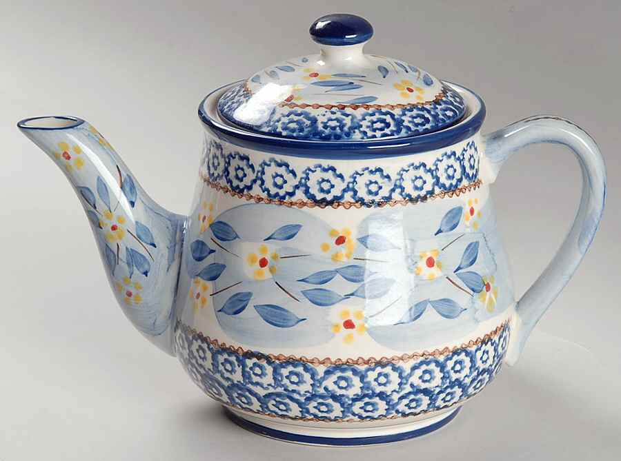 Old World Blue Teapot & Lid by Temp-Tations-1