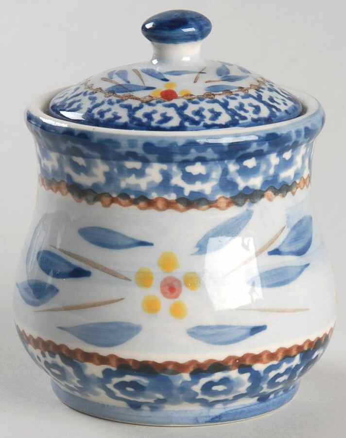Old World Blue Sugar Bowl & Lid by Temp-Tations-1