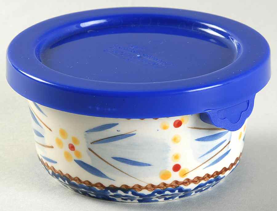 Old World Blue Ramekin & Plastic Lid by Temp-Tations-1