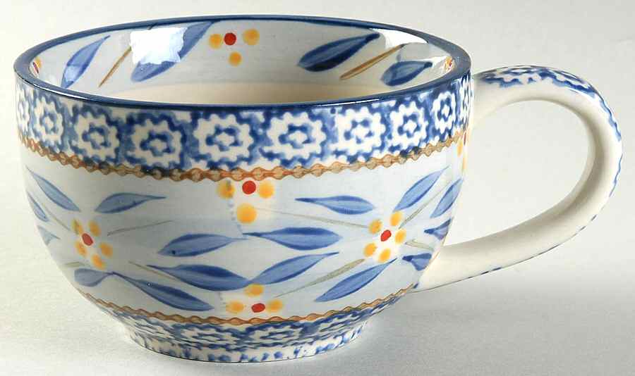 Old World Blue Latte Mug by Temp-Tations-1