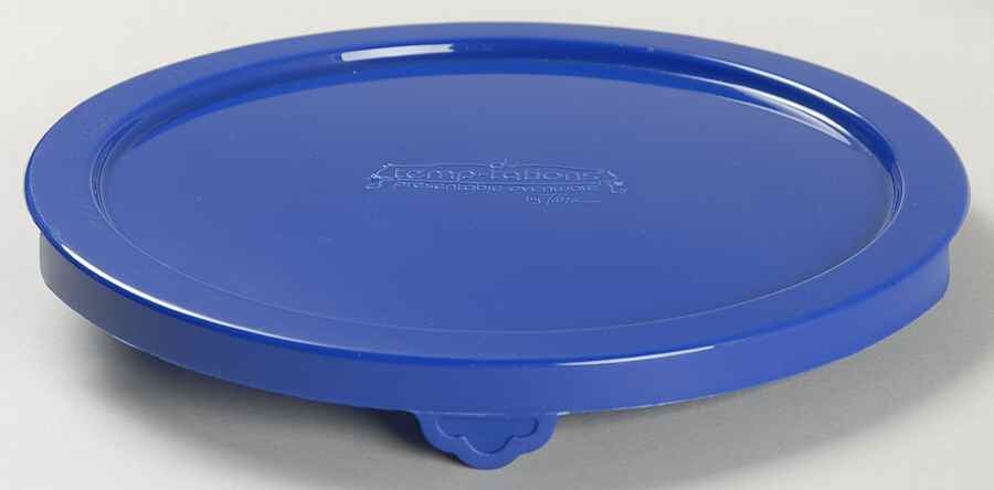 Old World Blue Plastic Lid for 8" Round Handled Baker by Temp-Tations-1