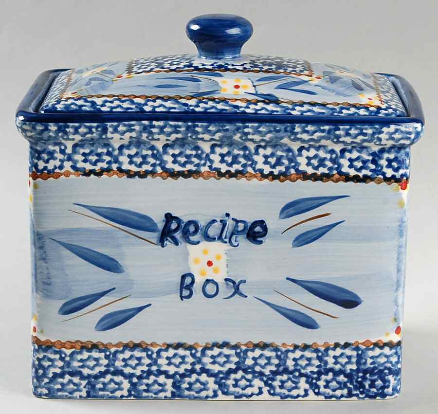 Old World Blue Recipe Box & Lid by Temp-Tations-1