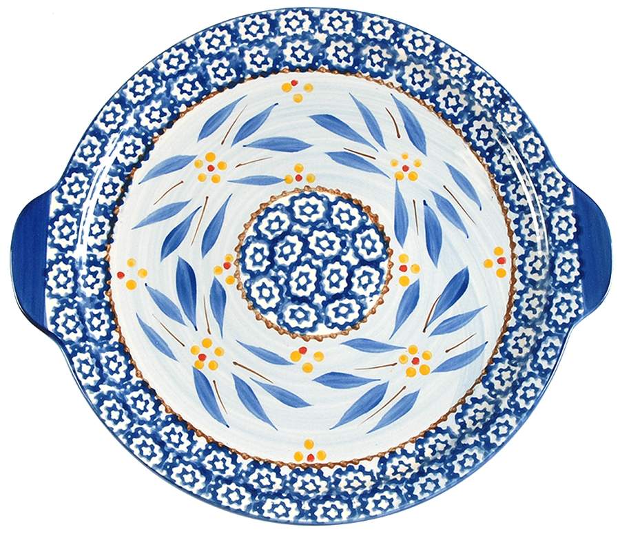 Old World Blue Handled Cake Plate by Temp-Tations-1