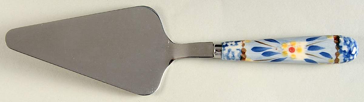 Old World Blue Cake Server W/Stainless Blade by Temp-Tations-1