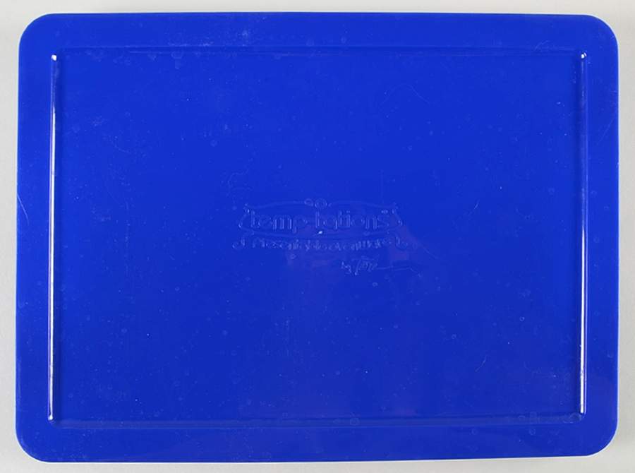 Old World Blue Tabless Plastic Storage Cover for 15" Rect Baker by Temp-Tations-1