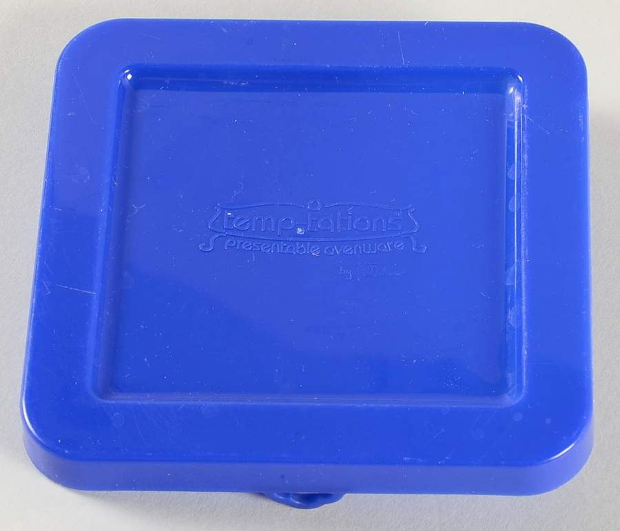 Old World Blue Plastic Lid for Individual Square Baker by Temp-Tations-1