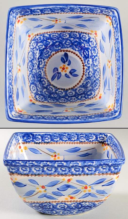 Old World Blue 7" Square Mixing Bowl by Temp-Tations-1