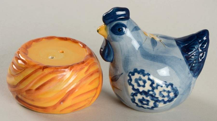 Old World Blue Figural Salt and Pepper Set by Temp-Tations-1