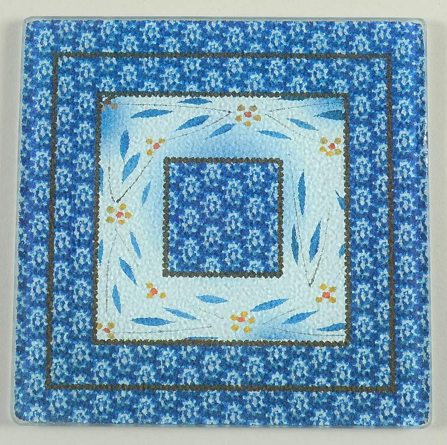 Old World Blue Glass Trivet for 7" Square Baker by Temp-Tations-1