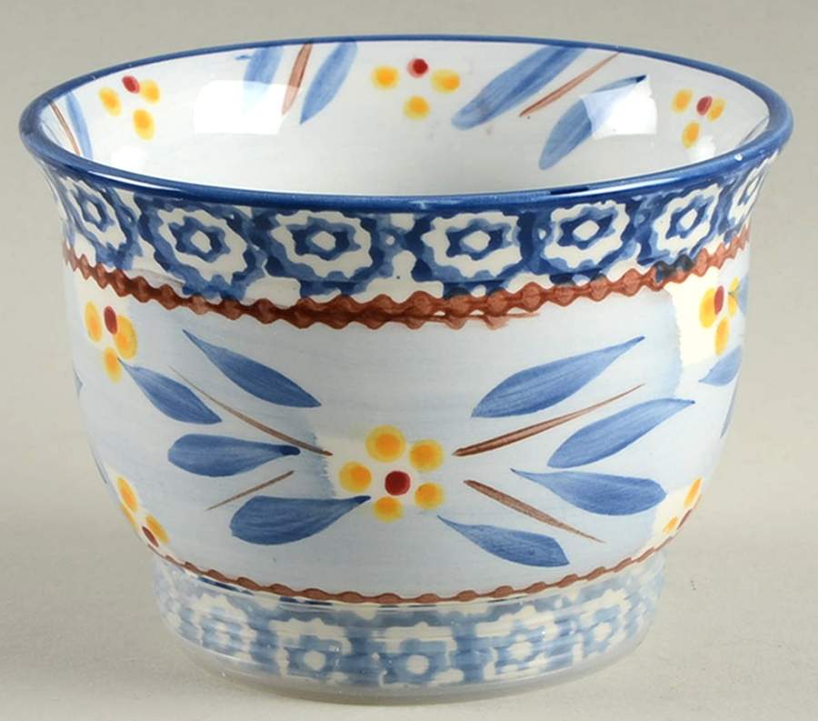 Old World Blue Dip Bowl/Cake Pedestal w/Grip for Convertible Set by Temp-Tations-1