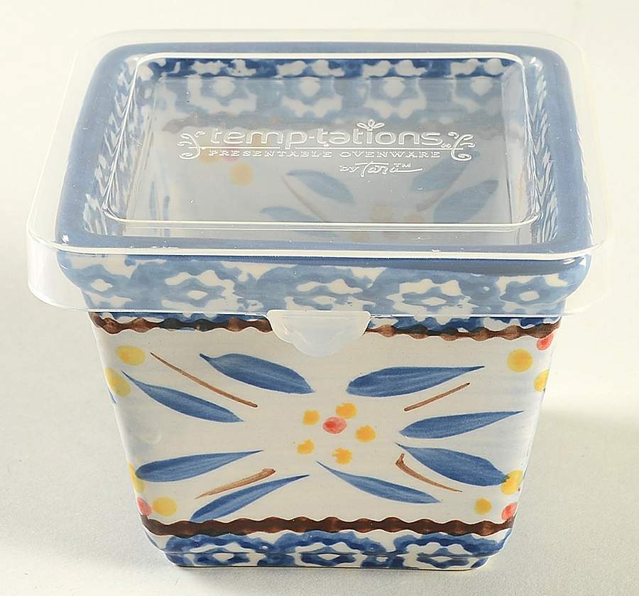 Old World Blue Small Ramekin with Plastic Lid by Temp-Tations-1