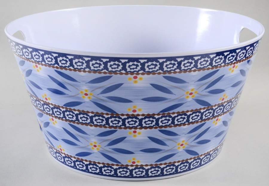 Old World Blue Melamine Beverage Tub by Temp-Tations-1