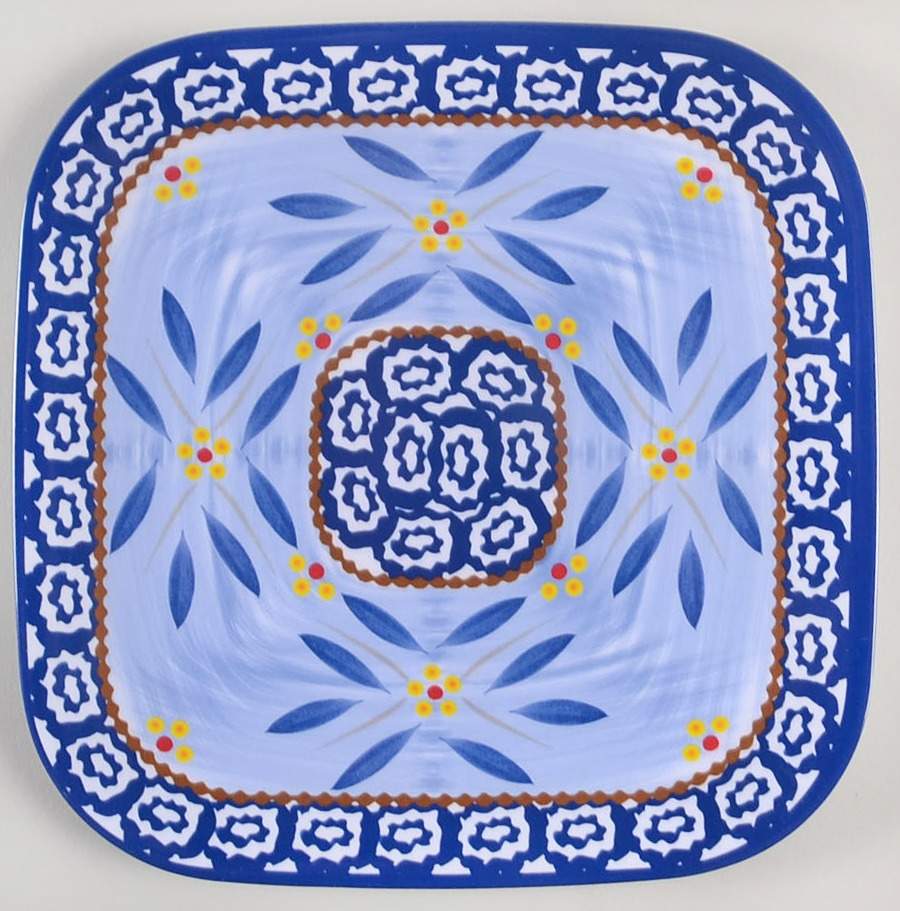 Old World Blue Square Melamine Salad Plate by Temp-Tations-1