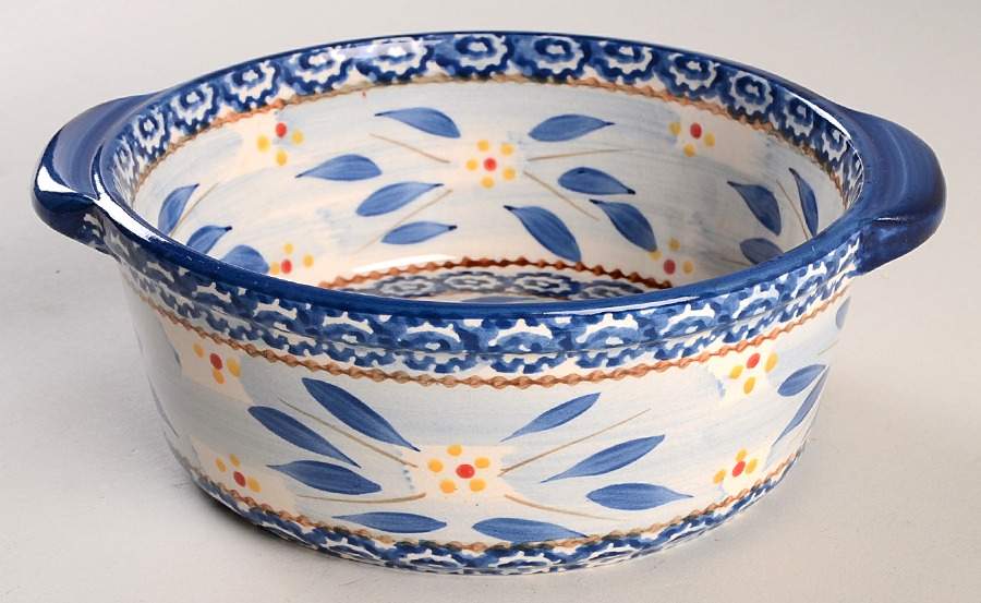 Old World Blue 8" Round Handled Baker by Temp-Tations-1