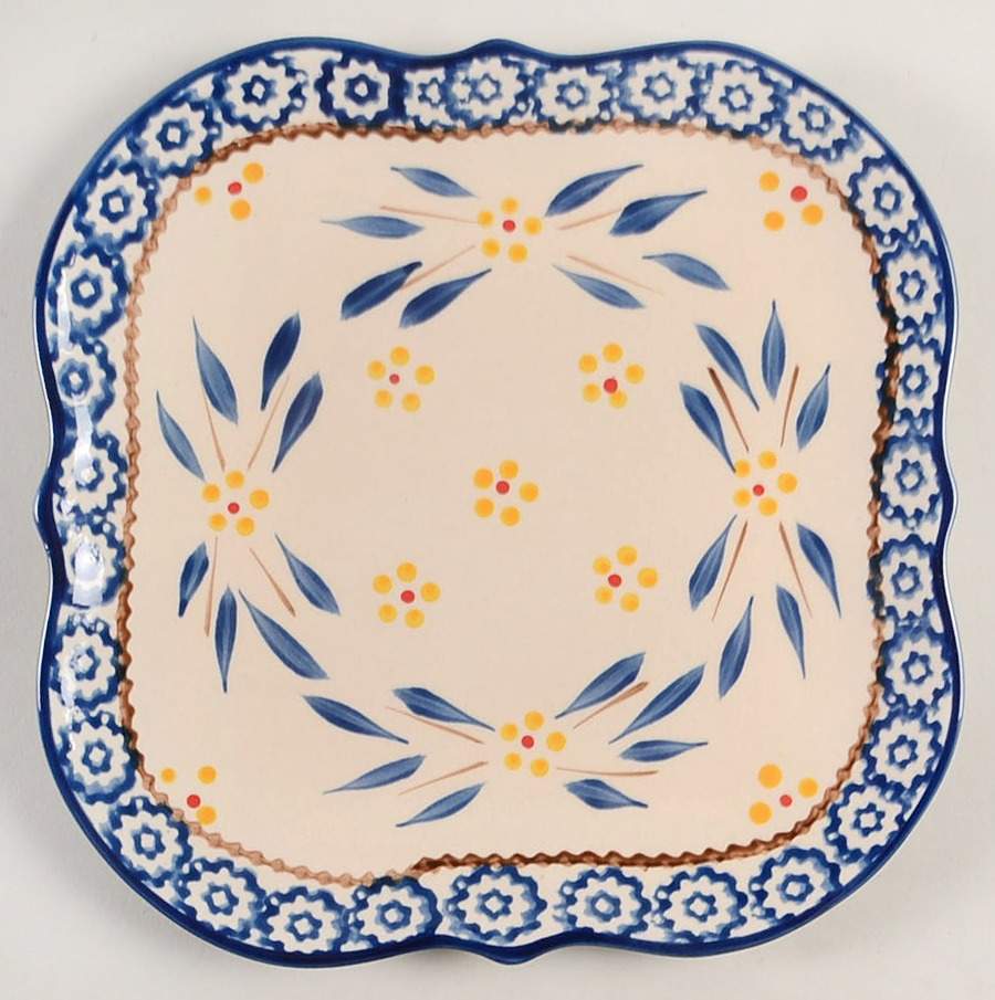 Old World Blue Square Salad Plate by Temp-Tations-1