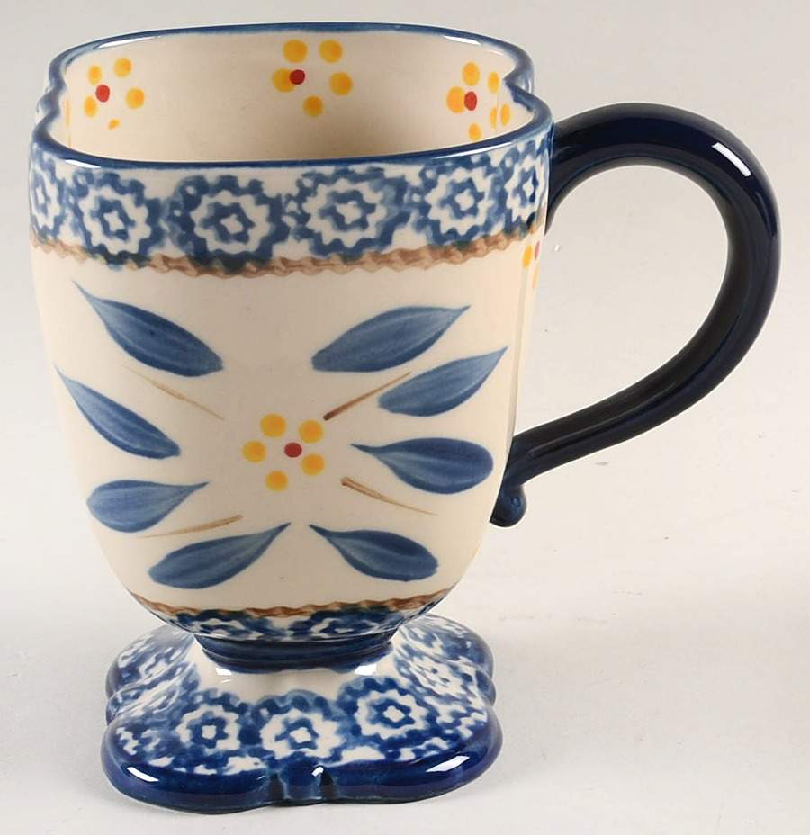 Old World Blue Square Mug by Temp-Tations-1