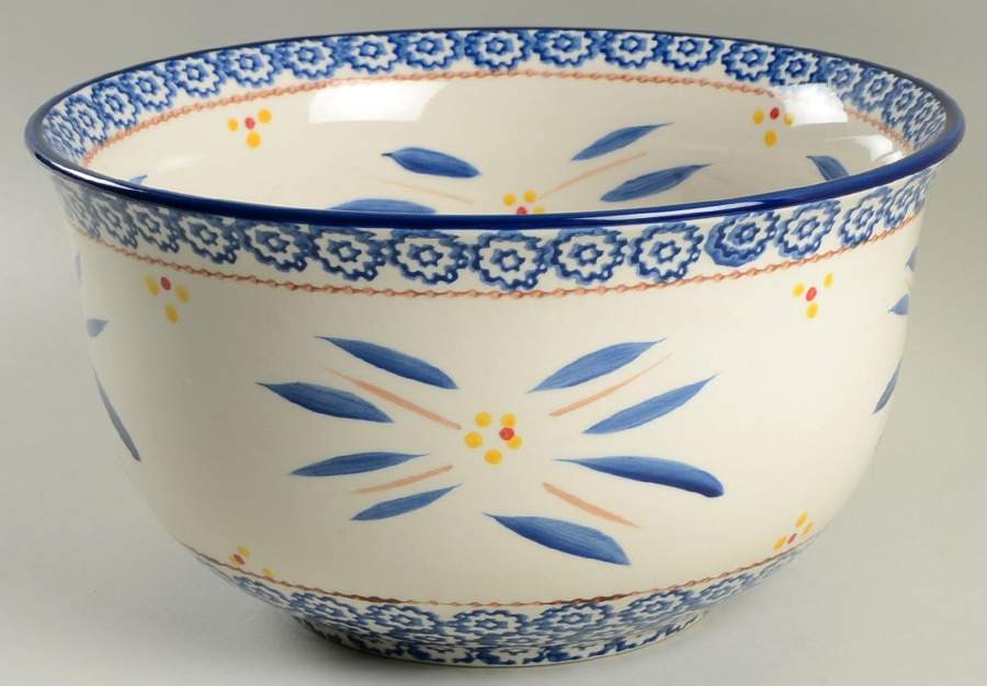 Old World Blue 10" Round Serving Bowl by Temp-Tations-1