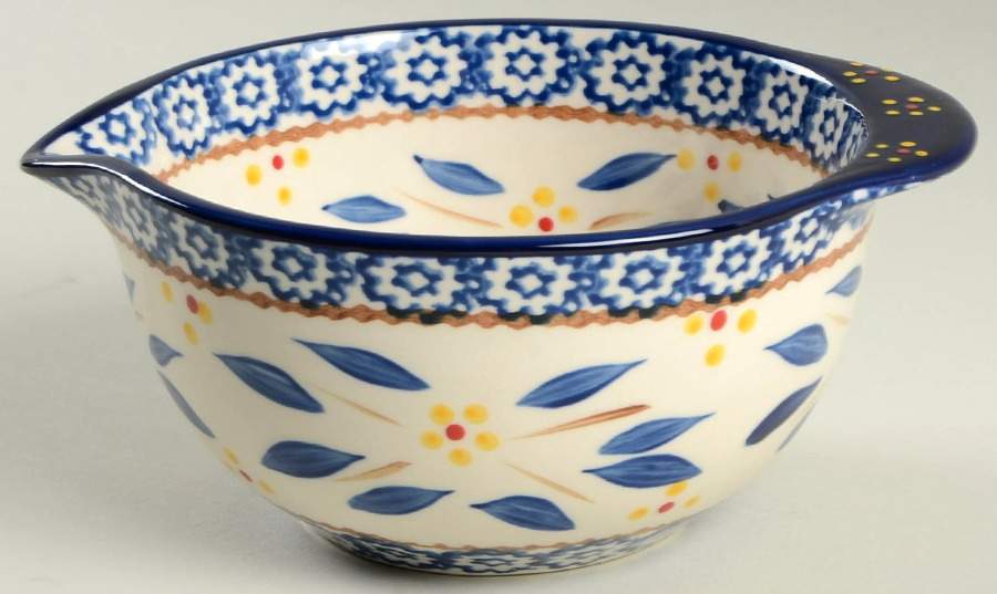 Old World Blue 7" Nesting Bowl with Spout by Temp-Tations-1