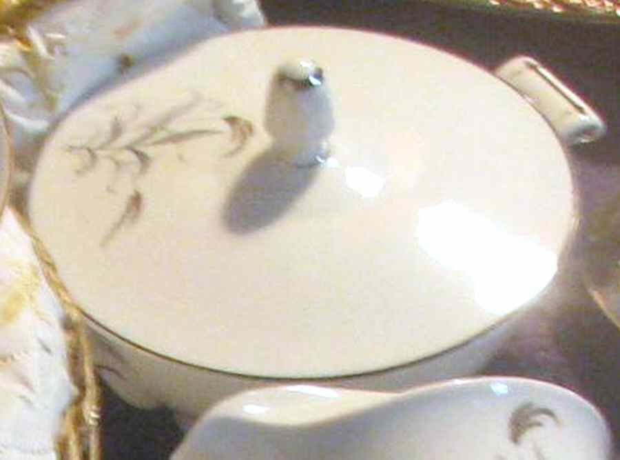Harvest Sugar Bowl & Lid by Three Castle-1