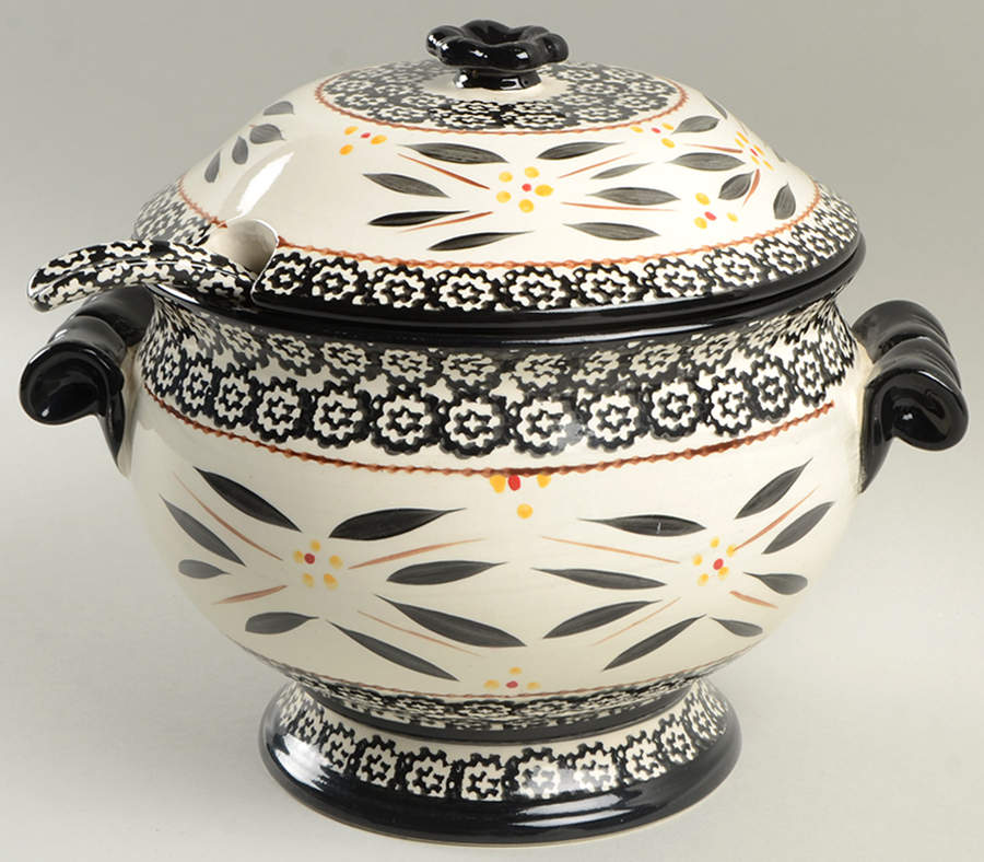 Old World Black Tureen & Lid w/Ladle by Temp-Tations-1