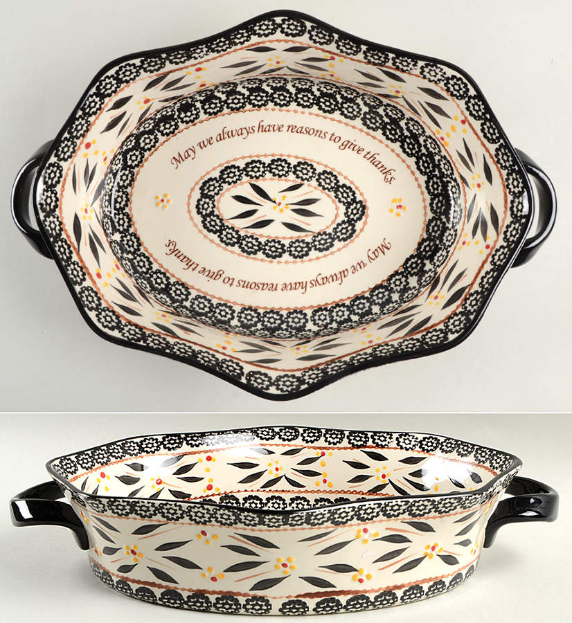 Old World Black 13" Oval Baker by Temp-Tations-1