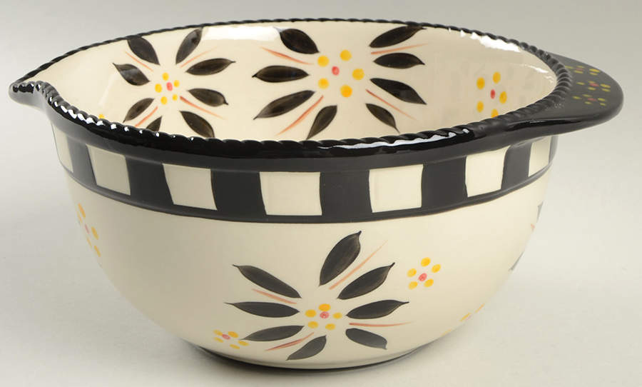 Old World Black 9" Nesting Bowl with Spout by Temp-Tations-1
