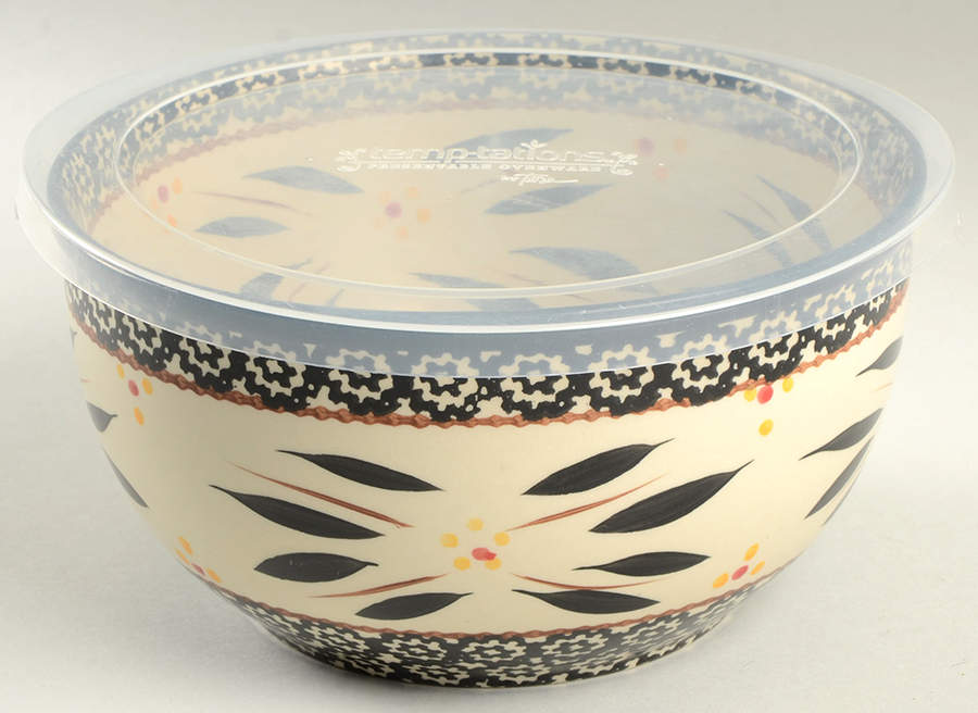 Old World Black 7" Mixing Bowl & Plastic Lid by Temp-Tations-1