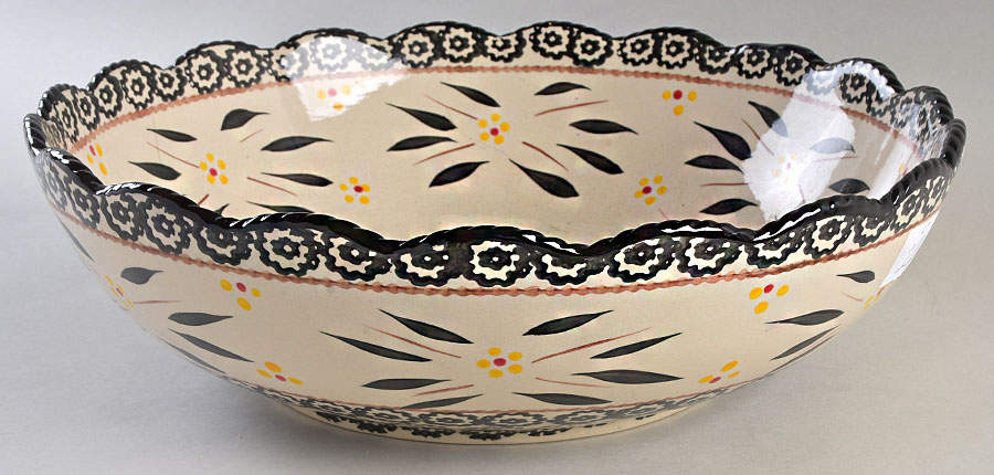 Old World Black 13" Round Serving Bowl by Temp-Tations-1