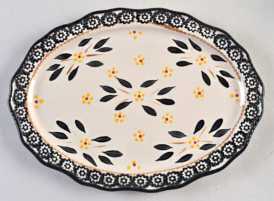 Old World Black 12" Oval Serving Platter by Temp-Tations-1