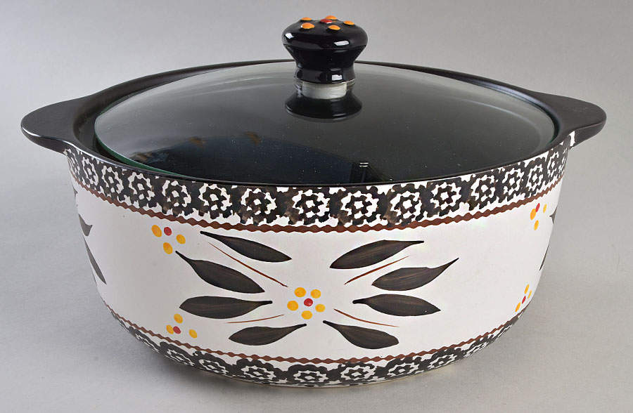 Old World Black 3 Quart Round Covered Casserole by Temp-Tations-1