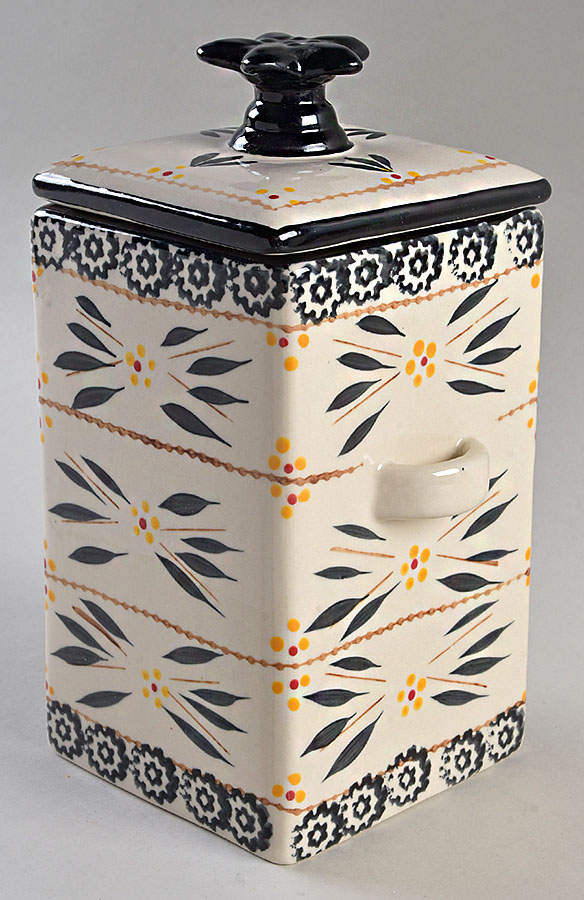 Old World Black 1.75 Qt Square Stacking Canister & Lid by Temp-Tations-1