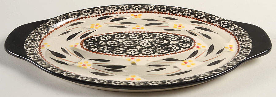 Old World Black 12" Oval Lid-It (Trivet,Tray,Baker Lid) by Temp-Tations-1