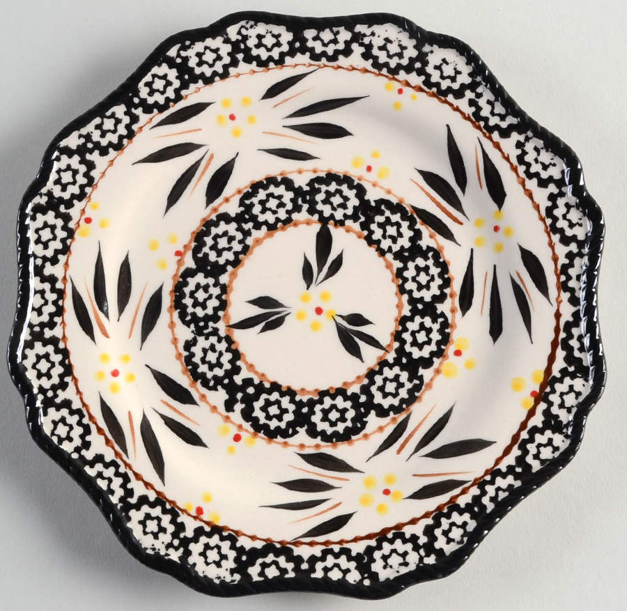 Old World Black Scalloped Salad Plate by Temp-Tations-1