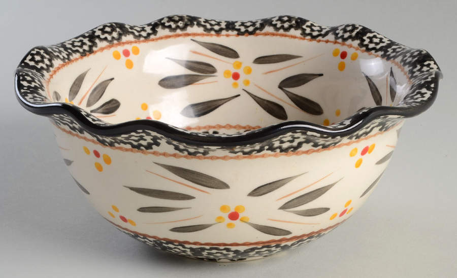 Old World Black Scalloped Bowl by Temp-Tations-1