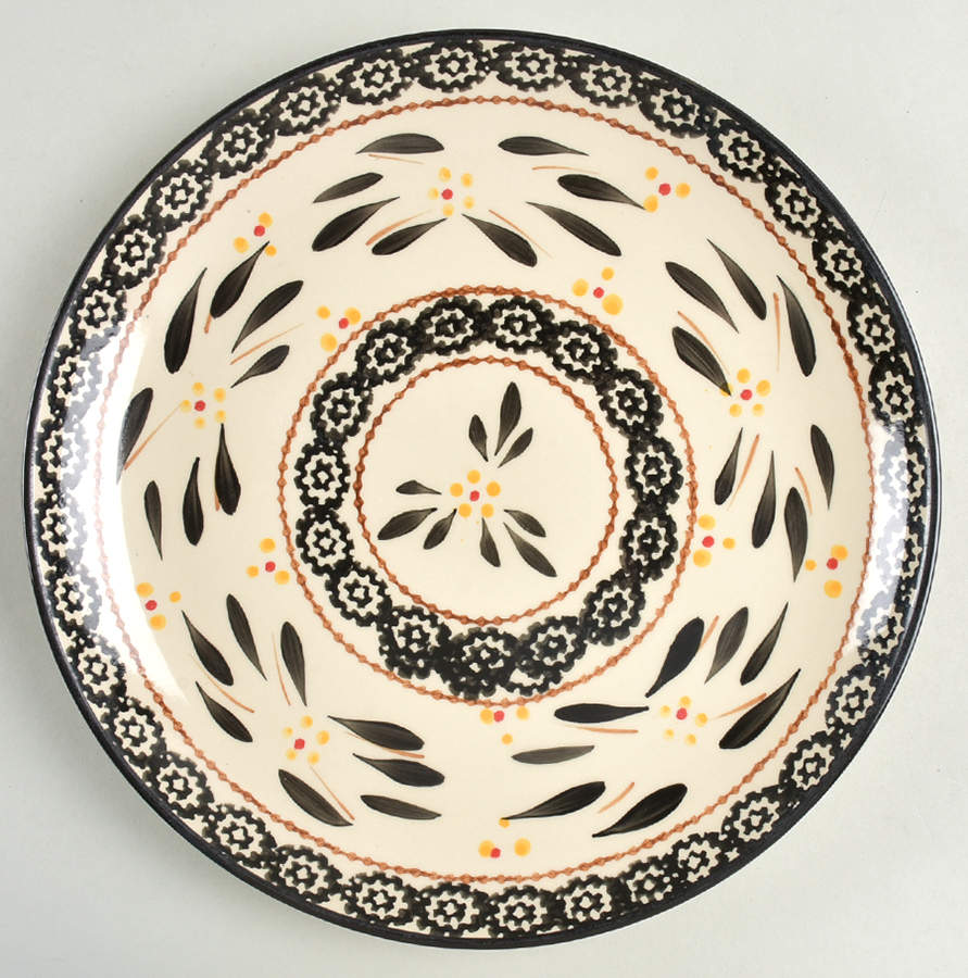 Old World Black Coupe Dinner Plate by Temp-Tations-1