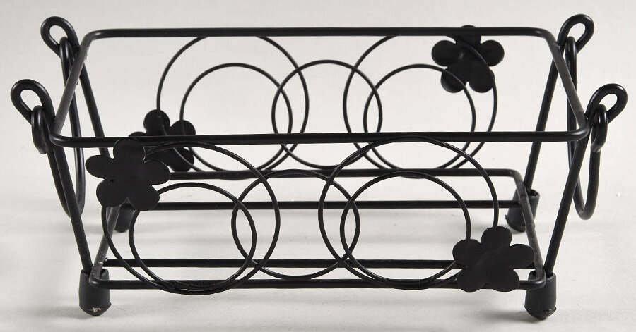 Old World Black Metal Stand for 8" Rectangular Handled Baker by Temp-Tations-1